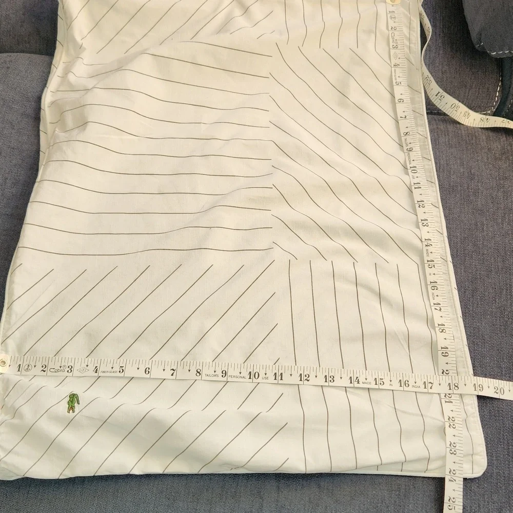 Lacoste Doubles Collection White Striped Cotton Duvet Set Sz Full